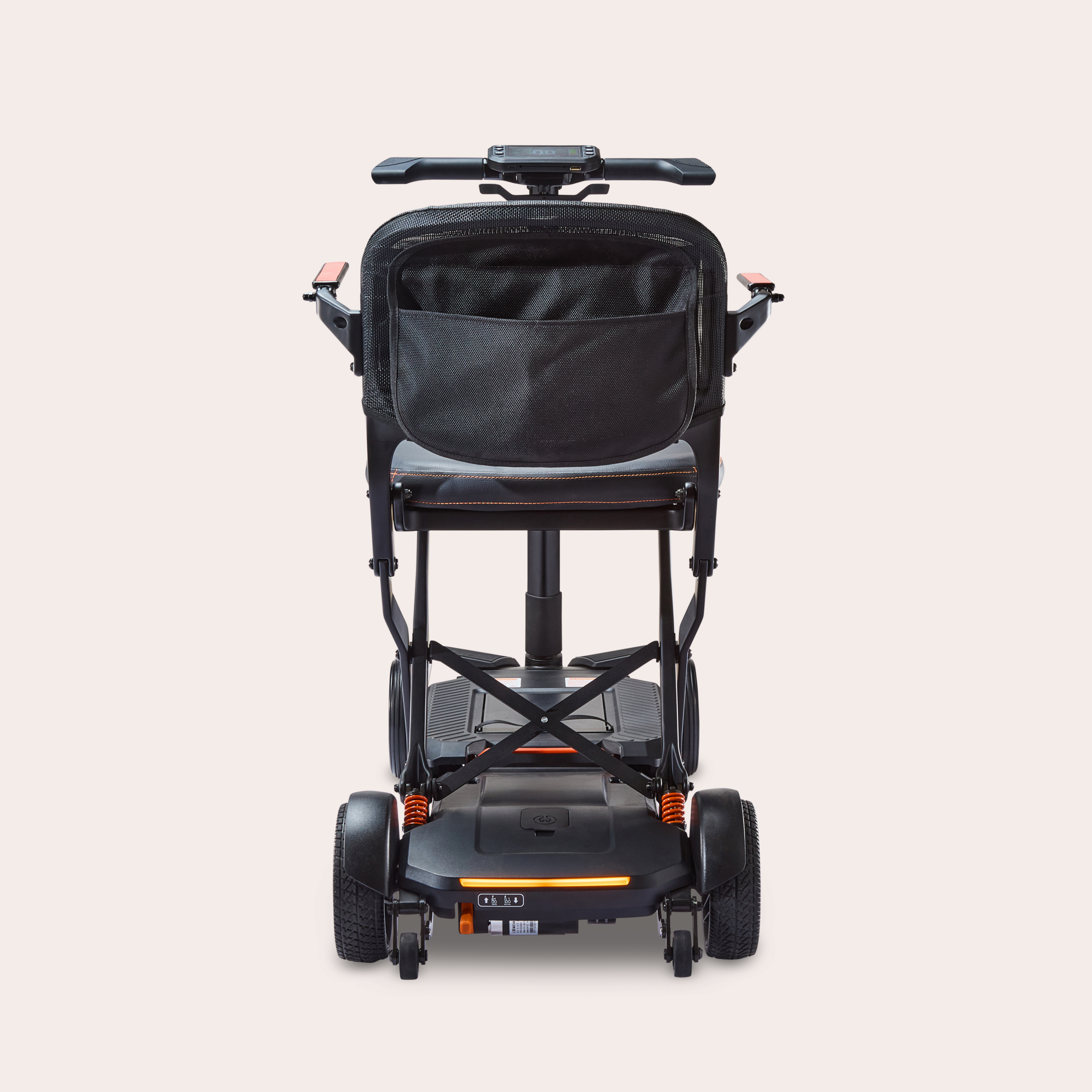 Rear view of charcoal Humfree carbon scooter