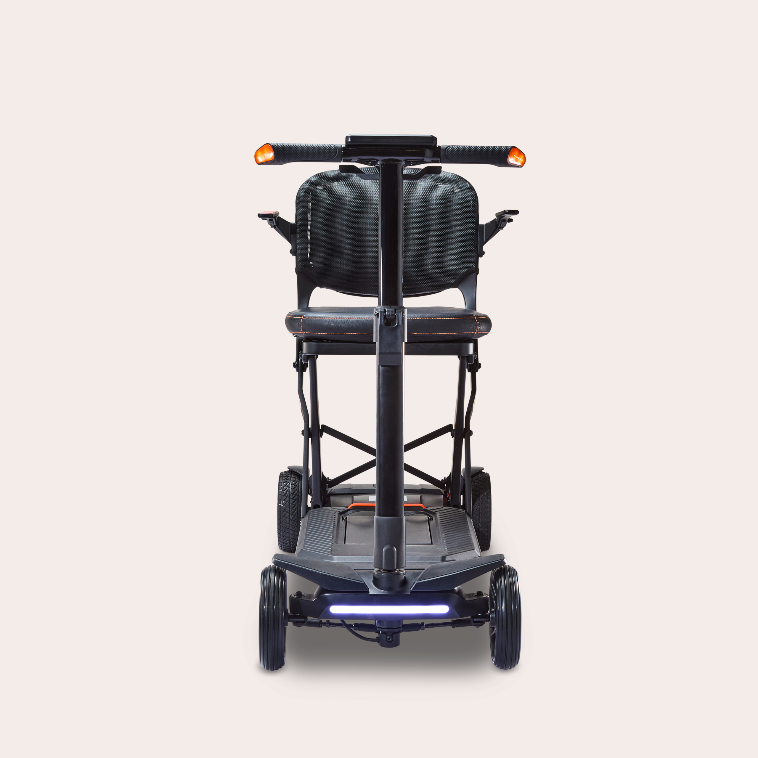 Front view of charcoal Humfree carbon scooter