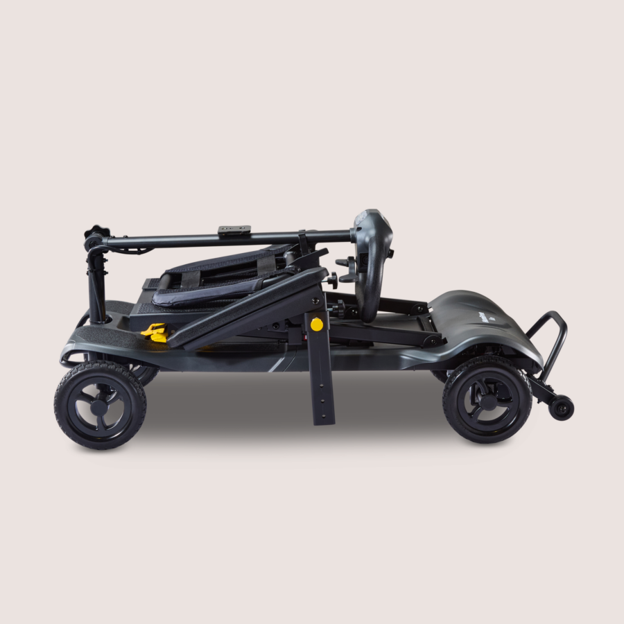 Side view of charcoal Humfree lite scooter wheels